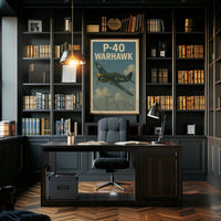 P-40 Warhawk WWII Vintage Military Recruitment Poster PosterGoat