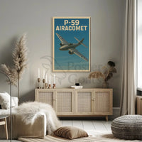 P-59 Airacomet WWII Era Aviation Art Poster PosterGoat