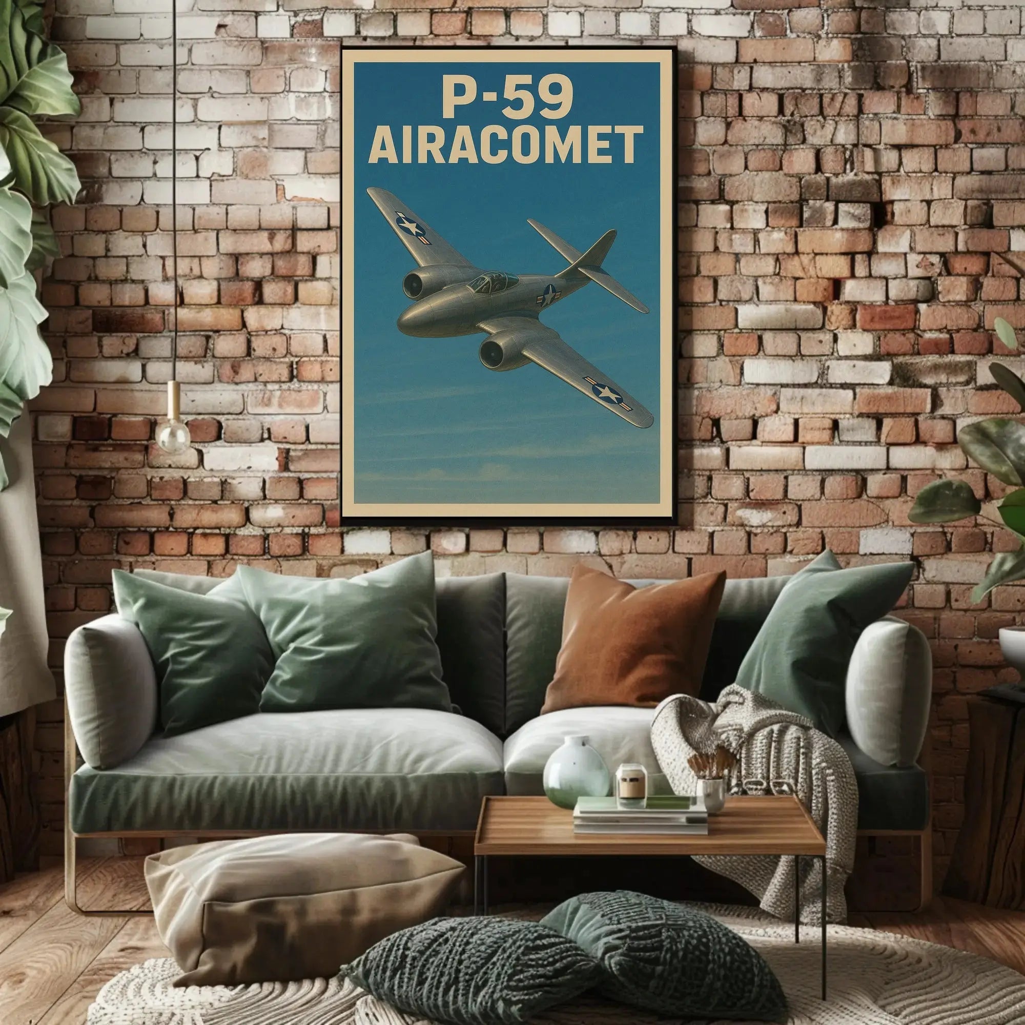 P-59 Airacomet WWII Era Aviation Art Poster PosterGoat