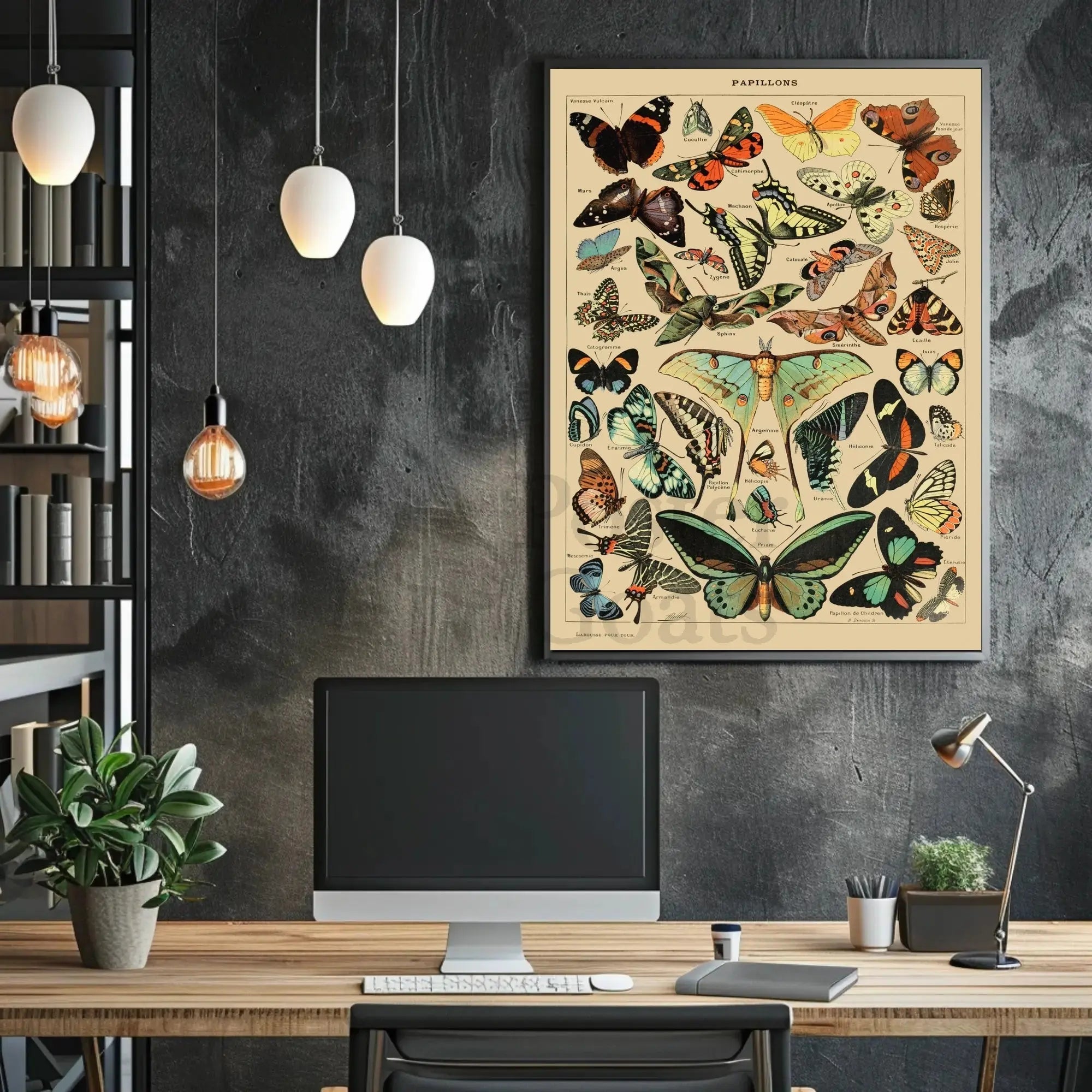 PAPILLONS Vintage Butterfly Illustration Art Print Animal Poster PosterGoat