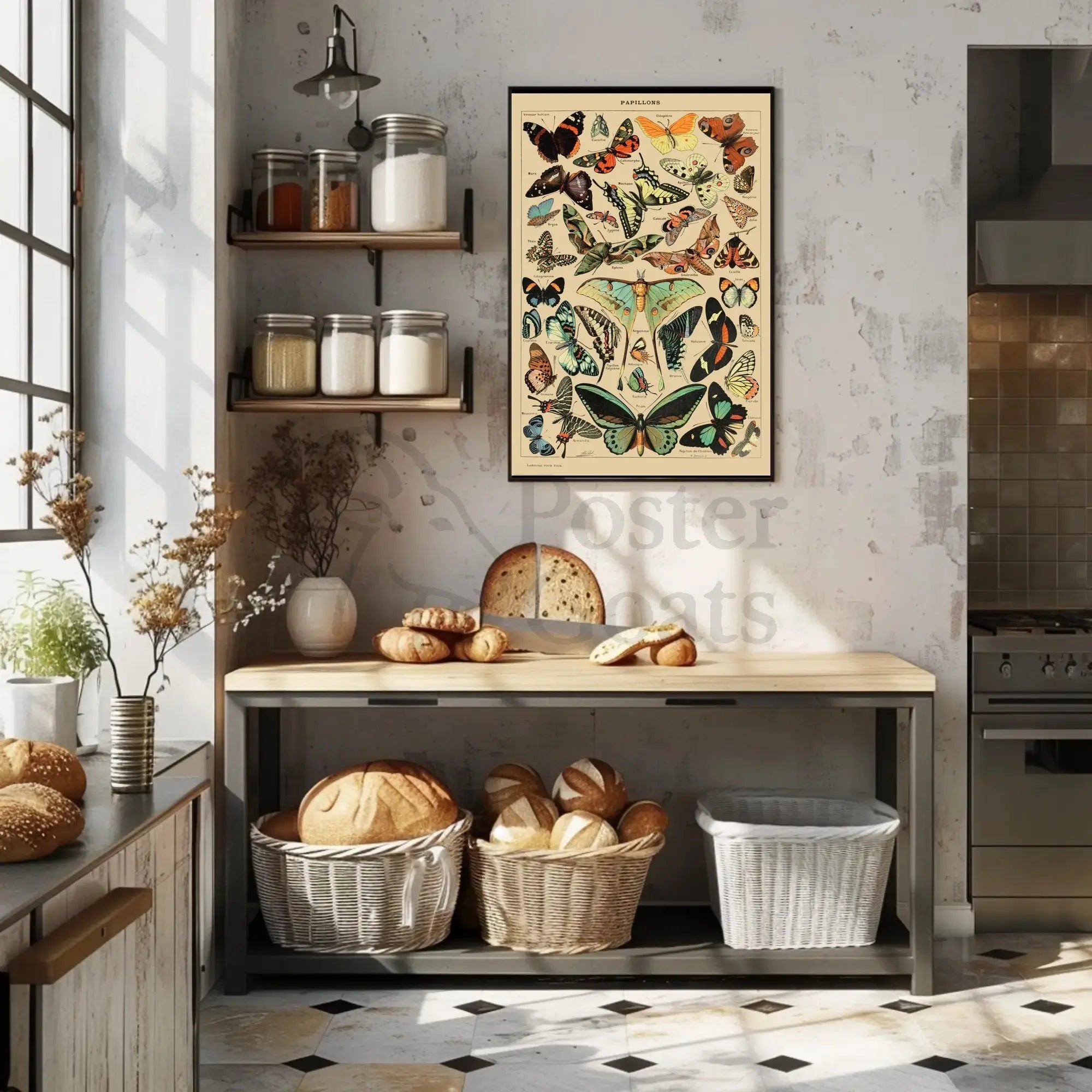 PAPILLONS Vintage Butterfly Illustration Art Print Animal Poster PosterGoat