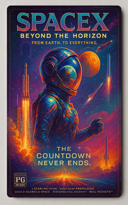 SpaceX Rocket Launch Vibrant Futuristic Sci-Fi Trading Card