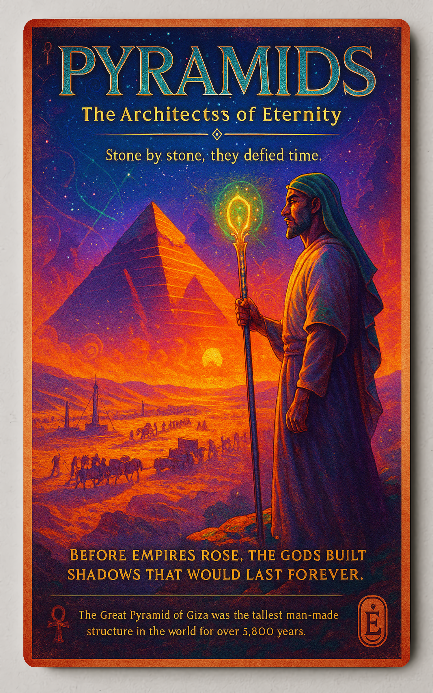 Pyramids of Giza Mystical Vintage Cultural or Heritage Trading Card