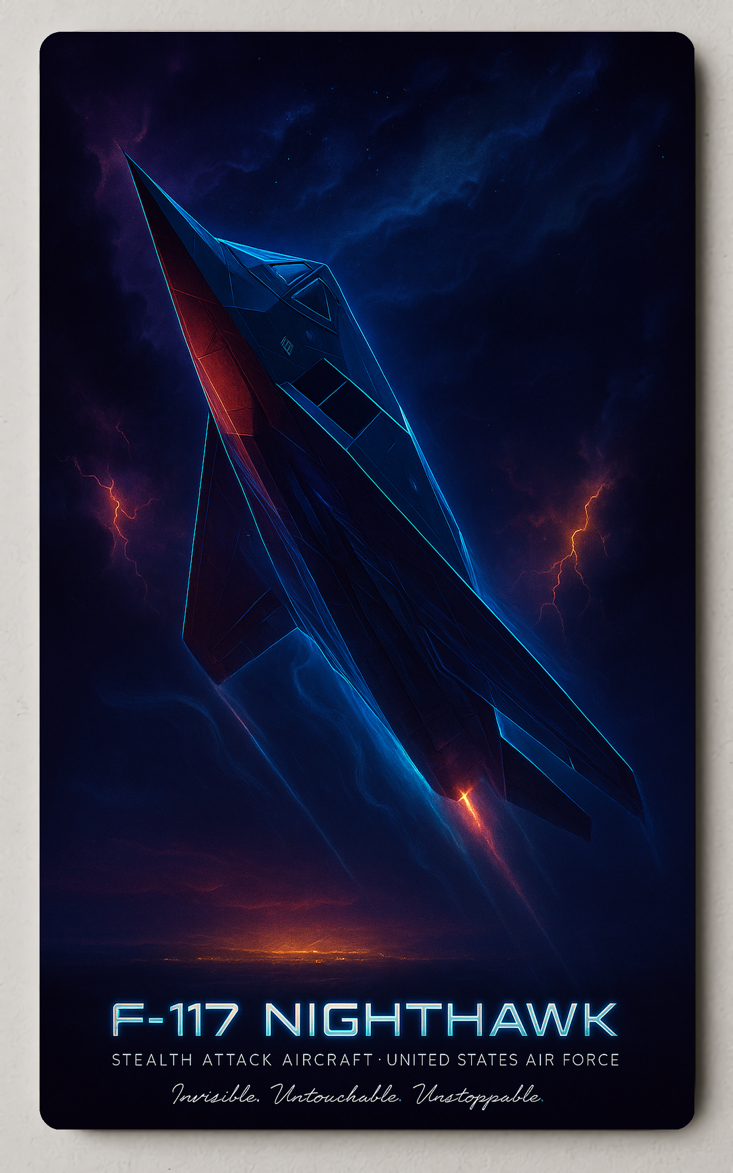F-117 Nighthawk Stealth Aircraft Military Recruitment Trading Card