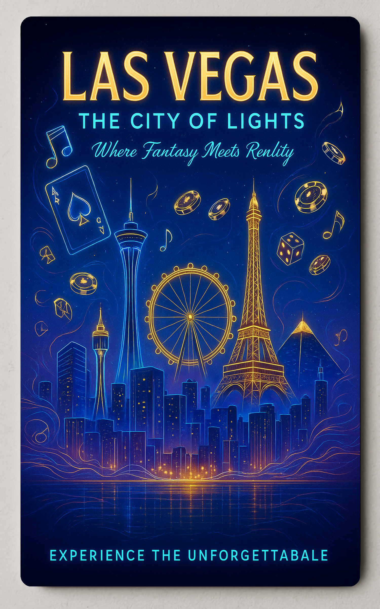 Las Vegas Neon Nightlife Urban Cityscape Trading Card