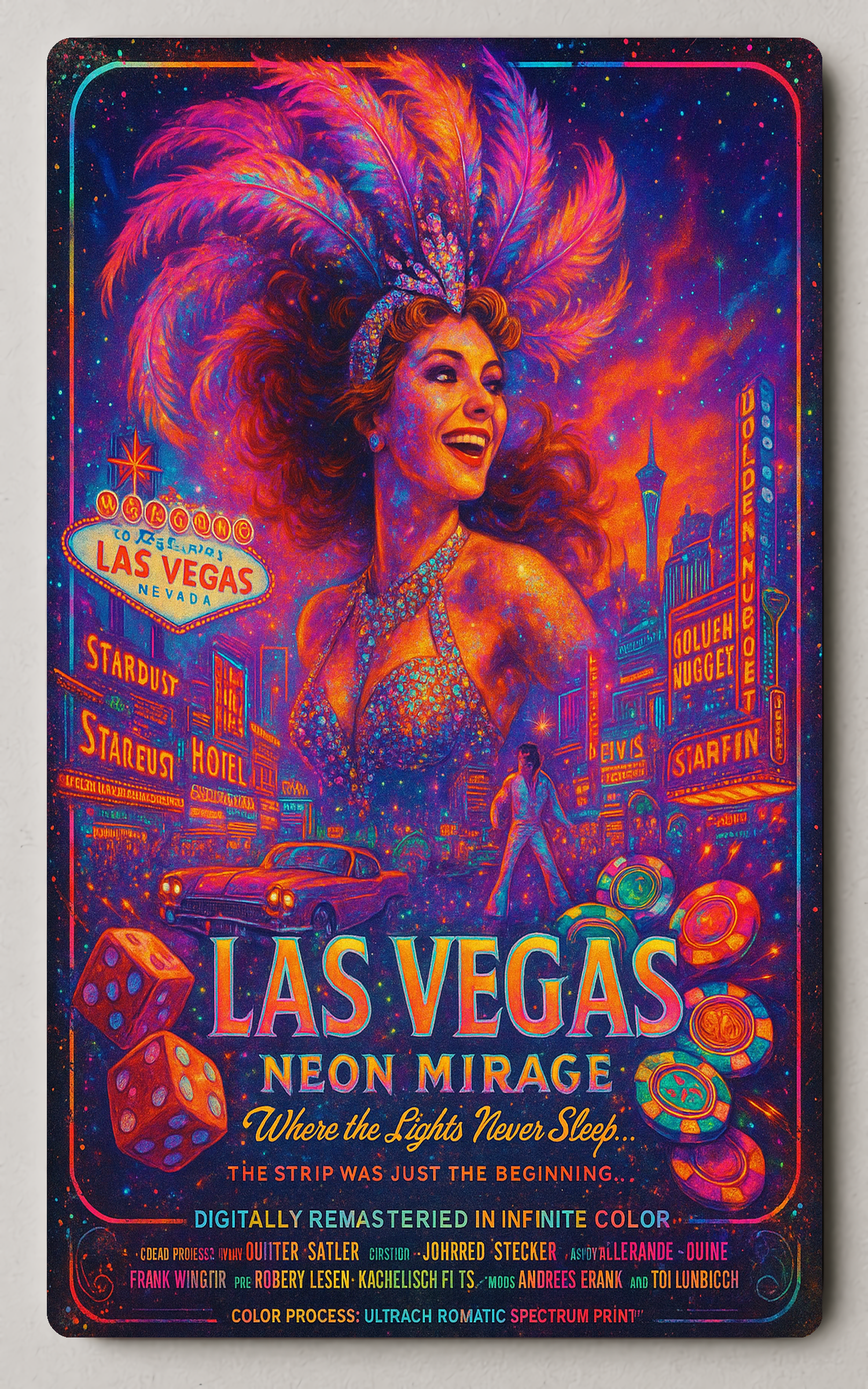 Neon Mirage Las Vegas Trading Card PosterGoats