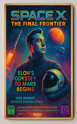 SpaceX The Final Frontier Trading Card PosterGoats
