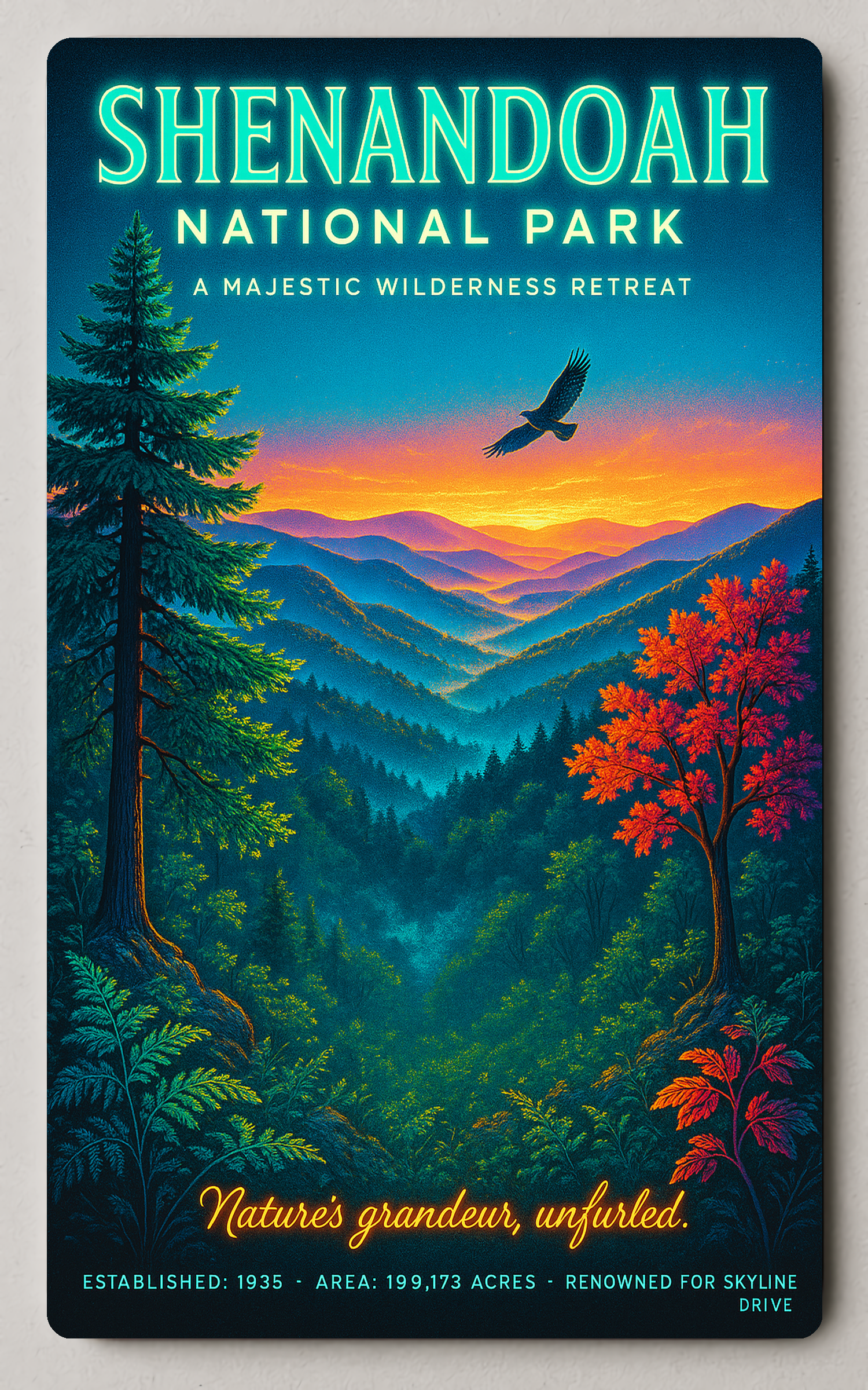 Shenandoah National Park Trading Card PosterGoats