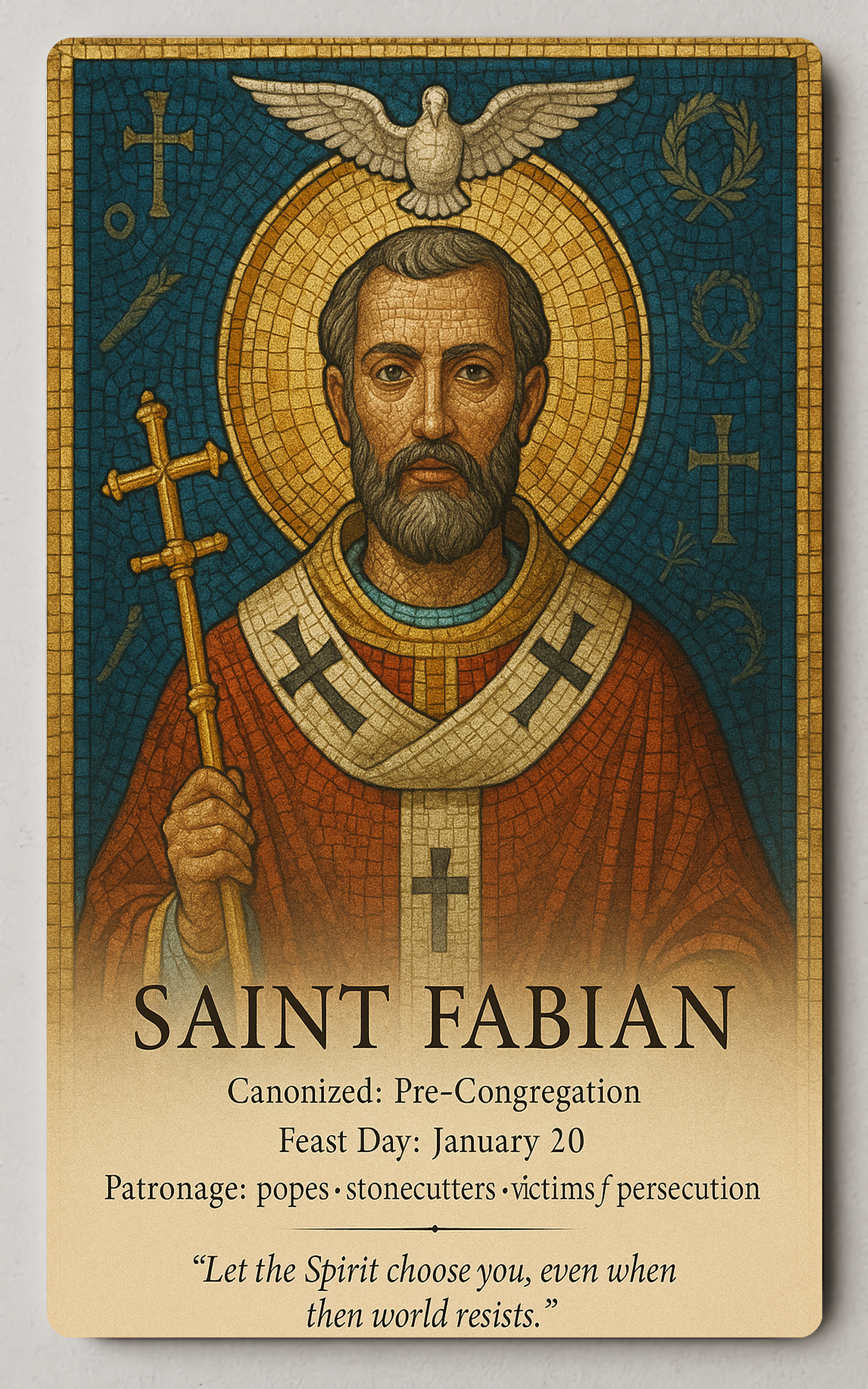 Saint Fabian Trading Card PosterGoat