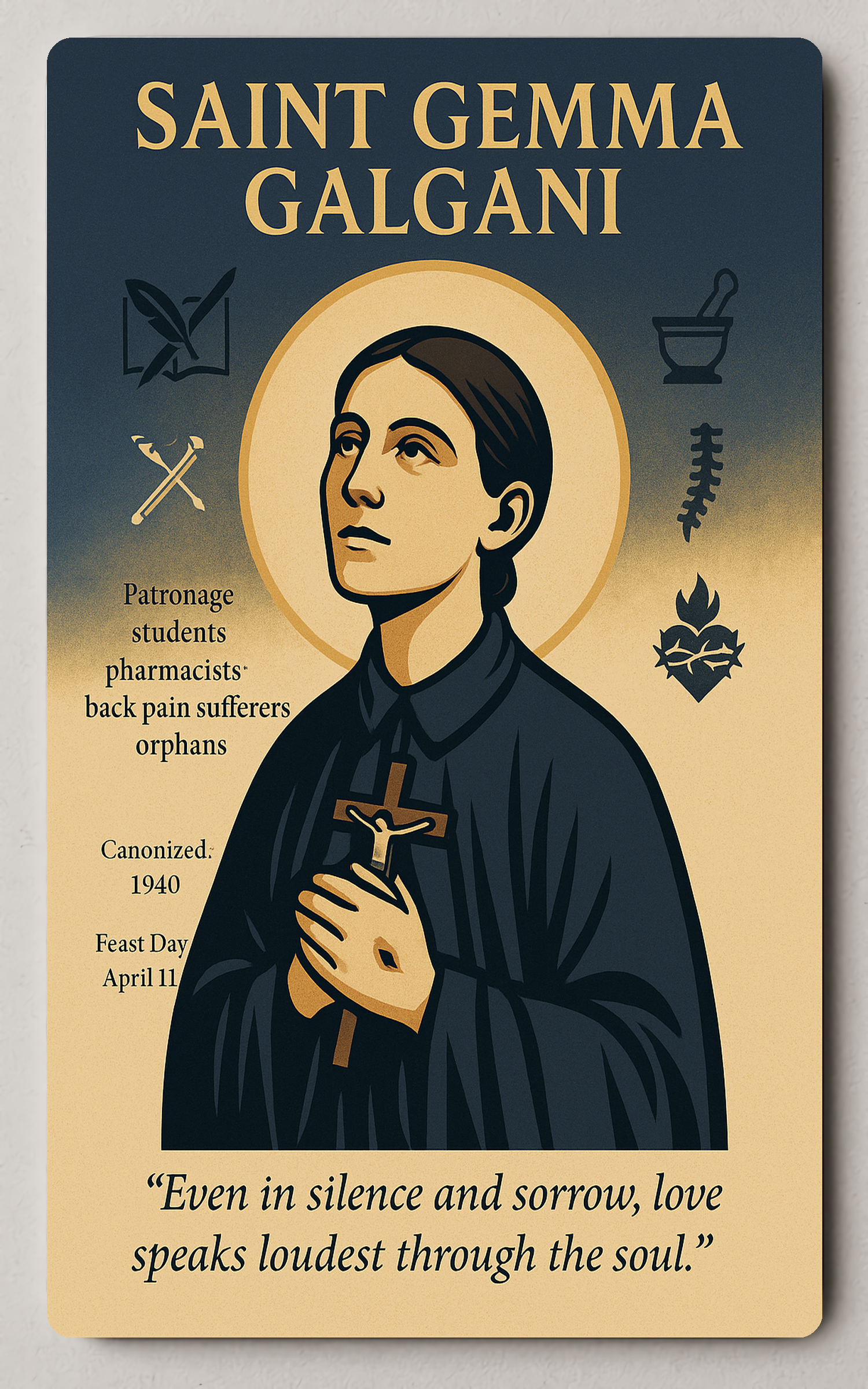 Saint Gemma Galgani Trading Card PosterGoat