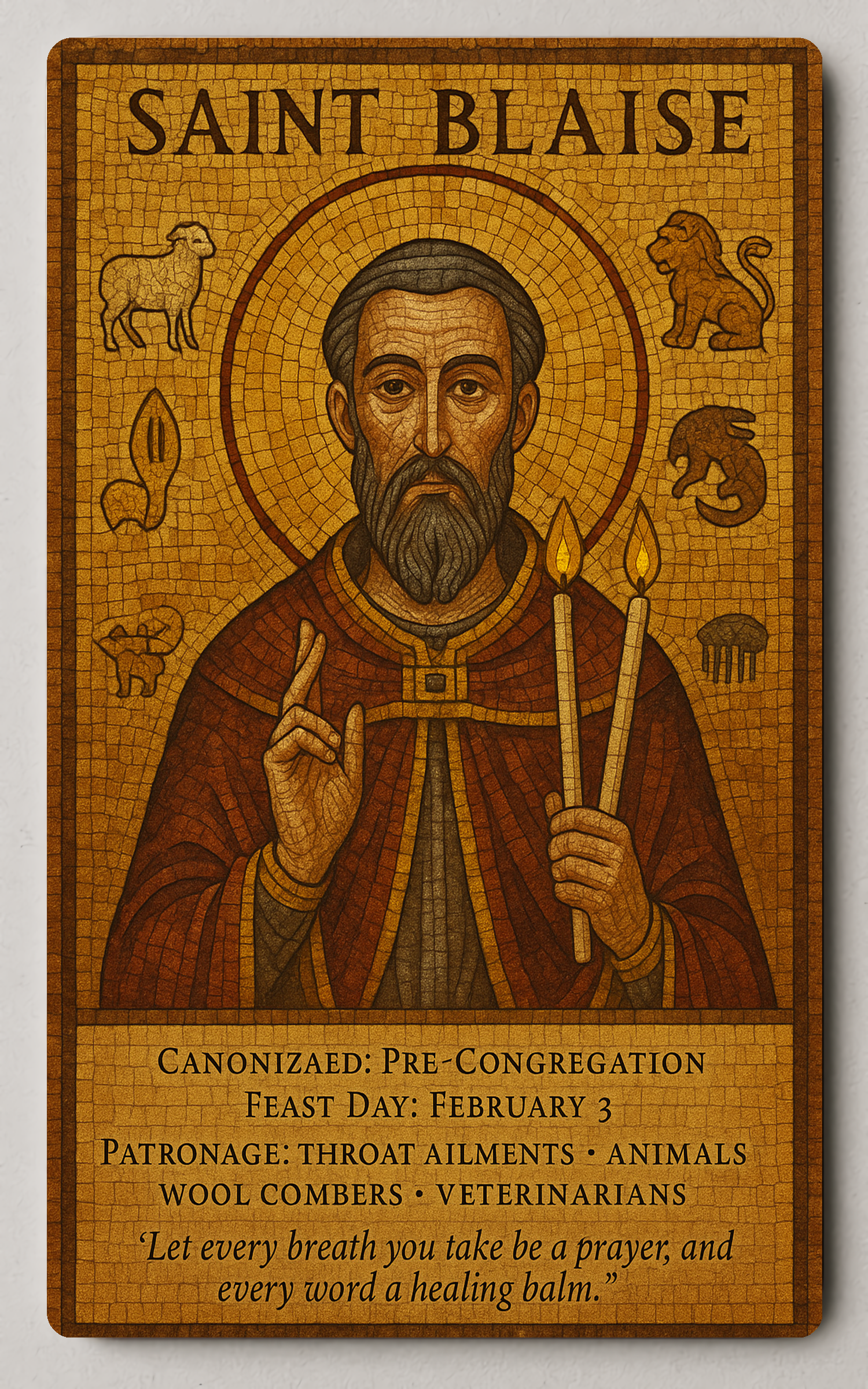 Saint Blaise Trading Card PosterGoat