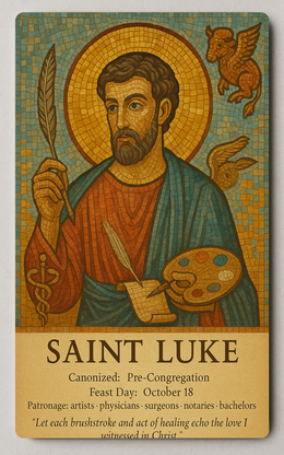 Saint Luke Feast Day Trading Card PosterGoat