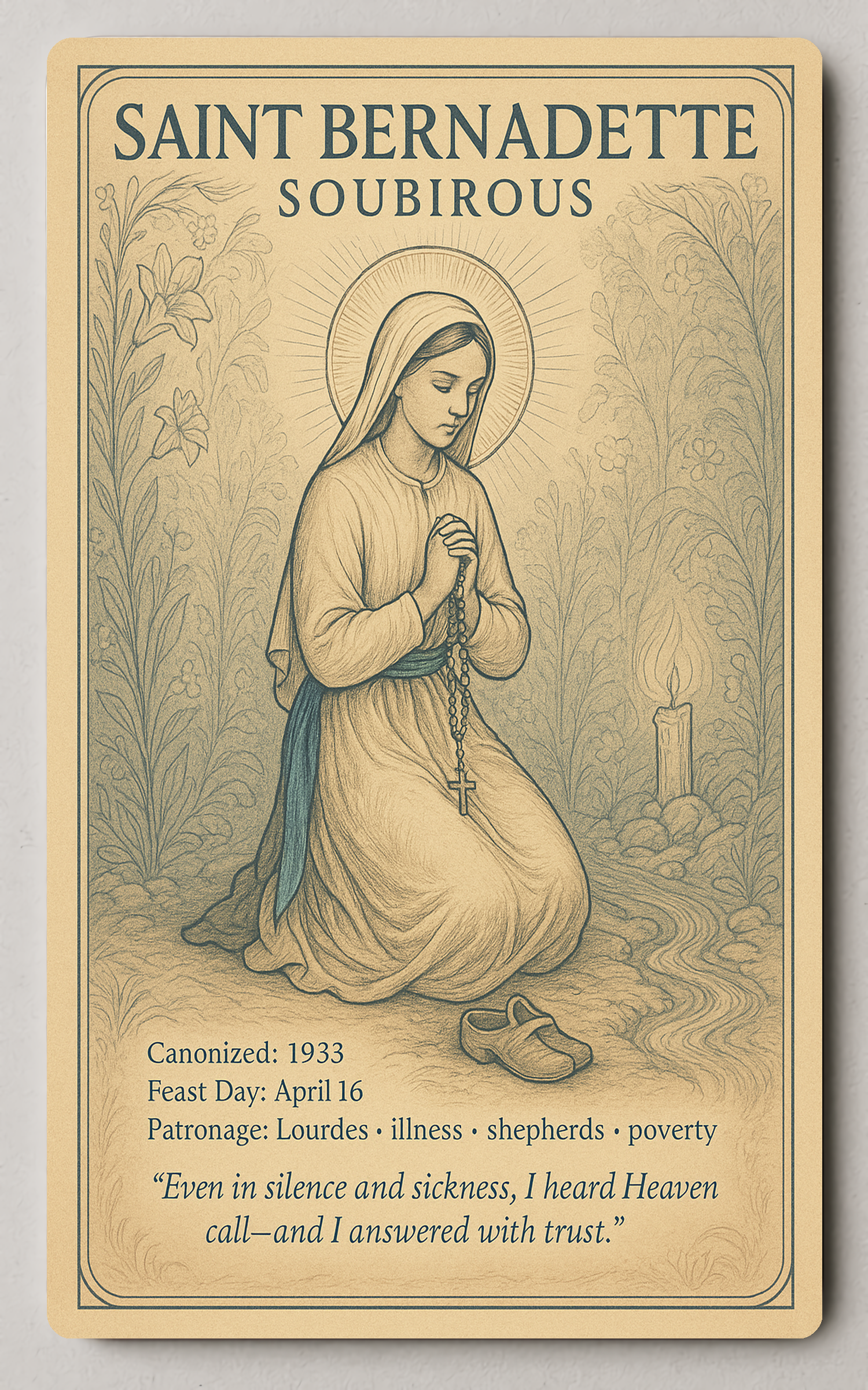 Saint Bernadette Soubirous Trading Card PosterGoat