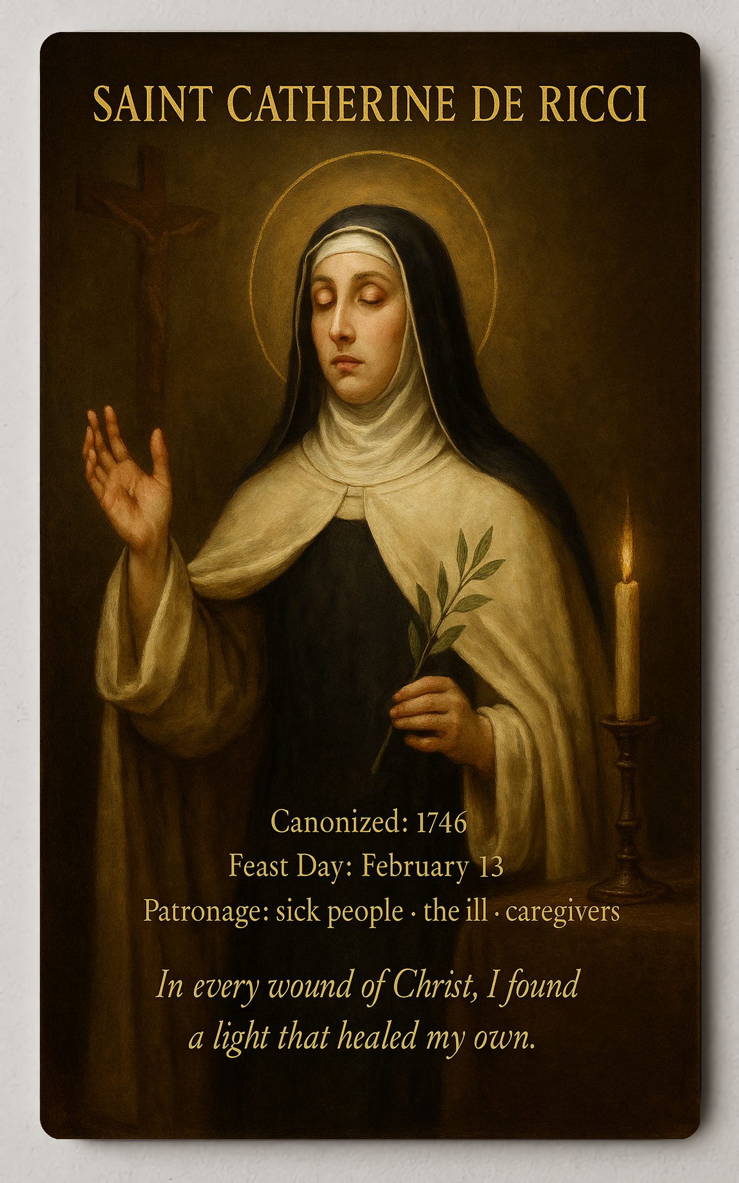 Saint Catherine de Ricci Trading Card PosterGoat