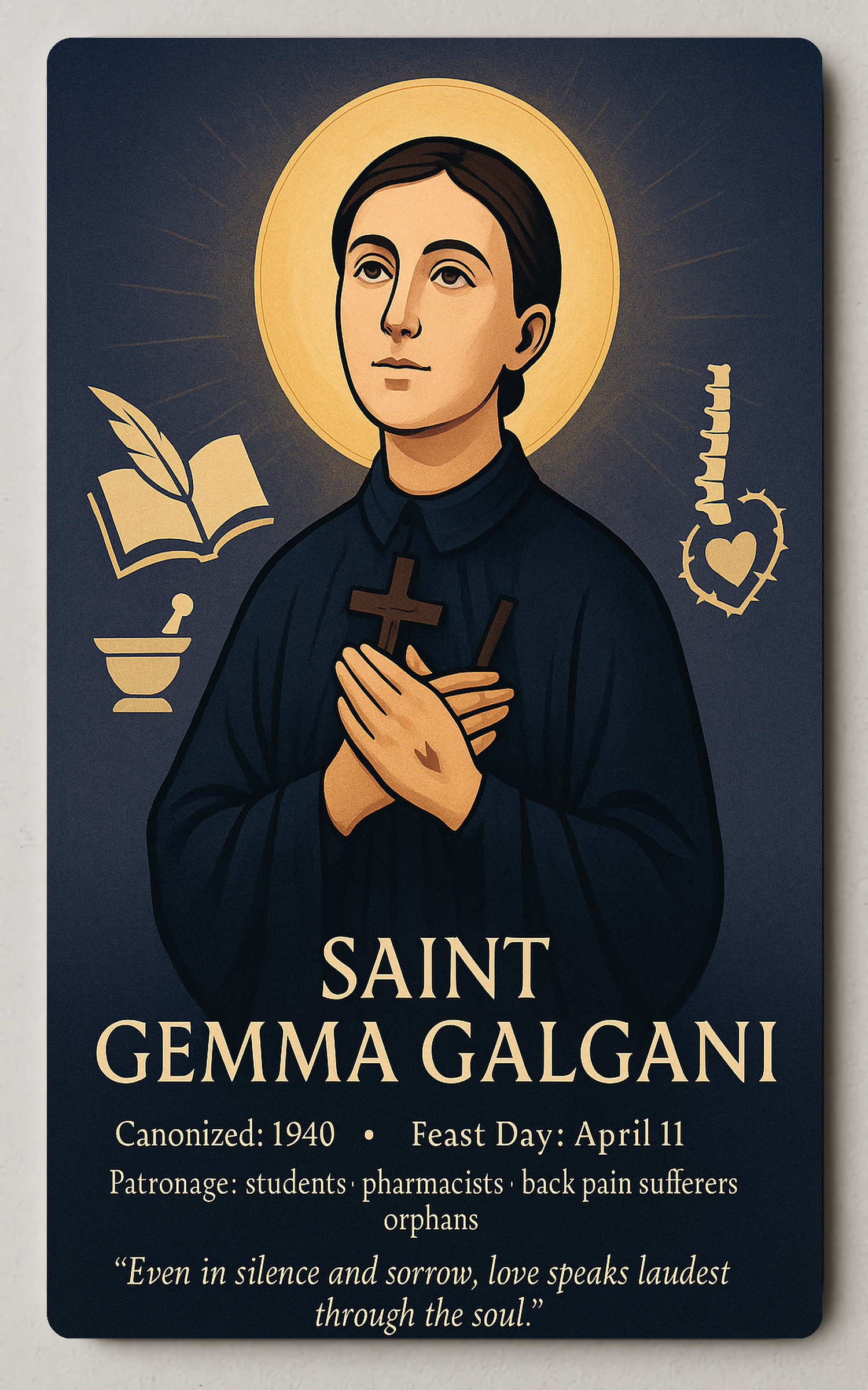 Saint Gemma Galgani Trading Card PosterGoat
