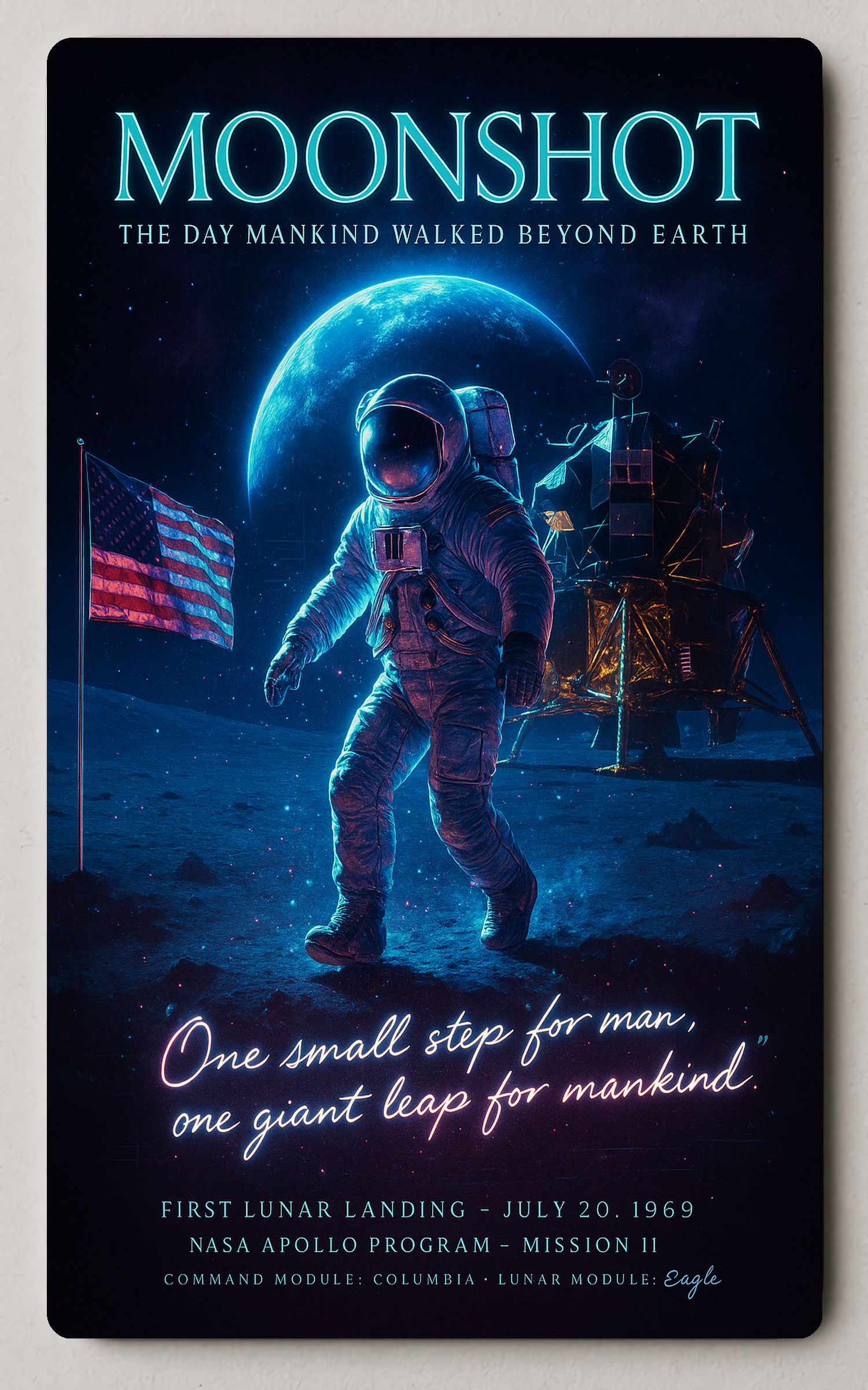 Moonshot First Lunar Landing Trading Card PosterGoat