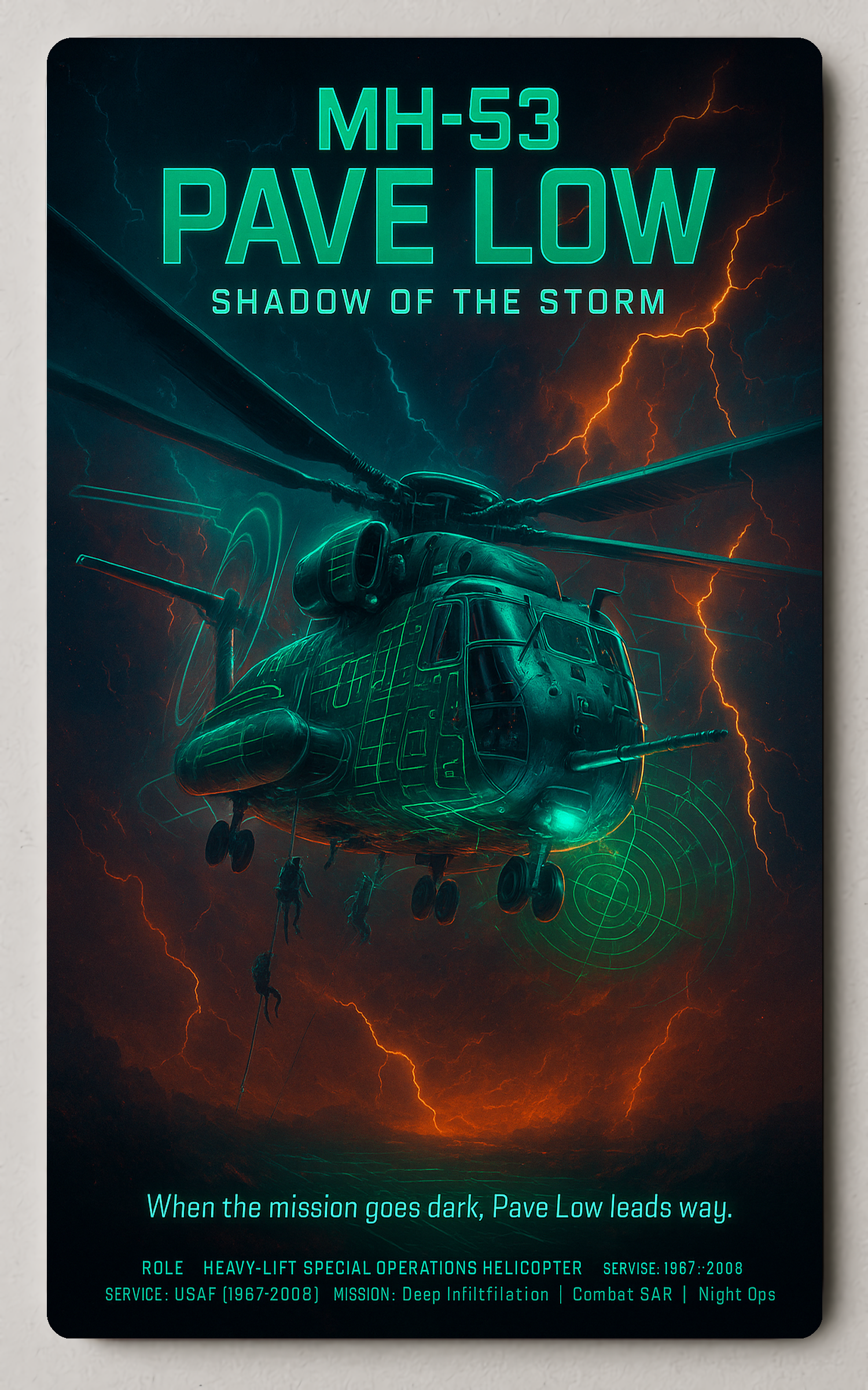 MH-53 Pave Low Shadow of the Storm Trading Card PosterGoat