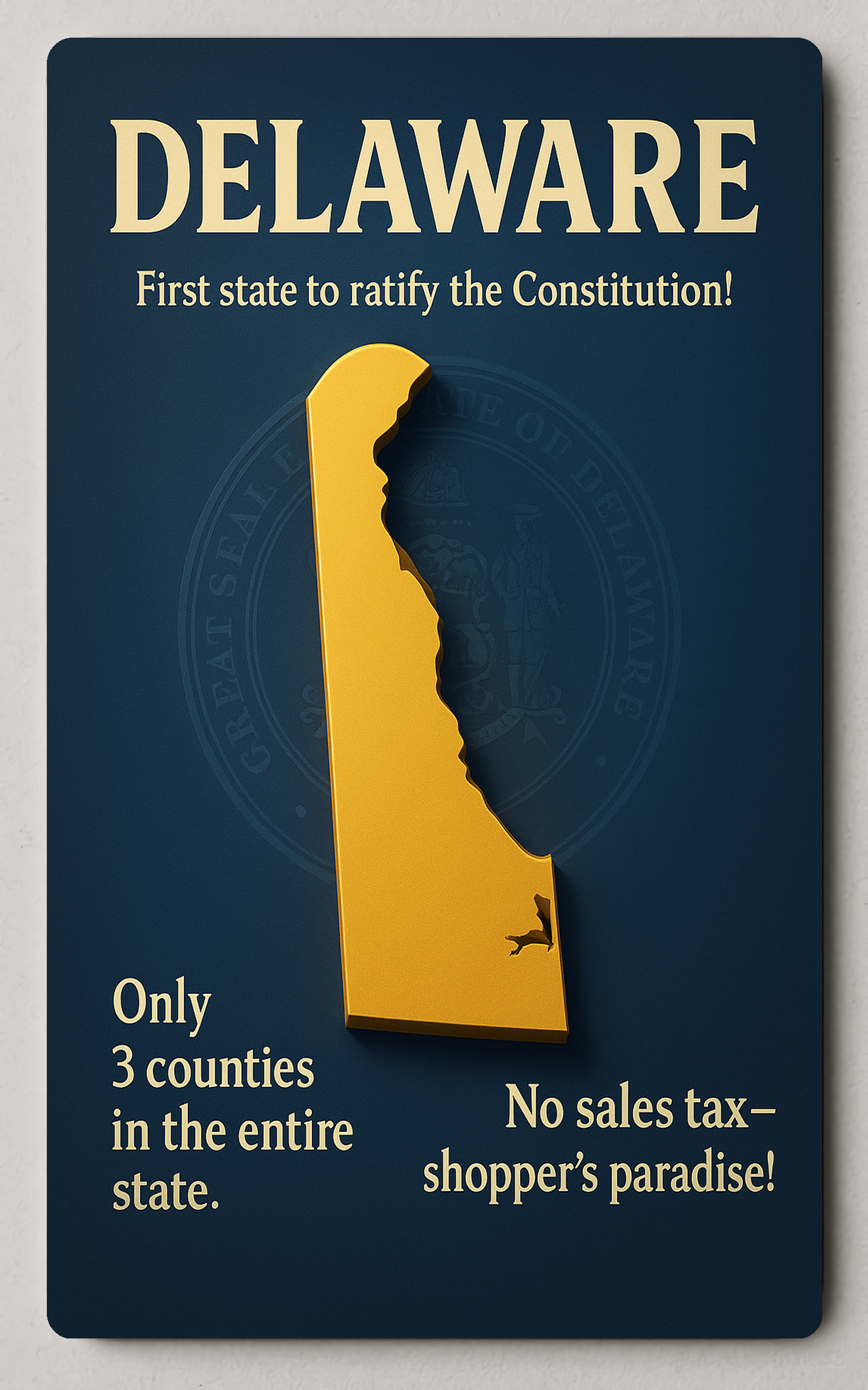 Delaware First State to Ratify the Constitution Trading Card PosterGoat