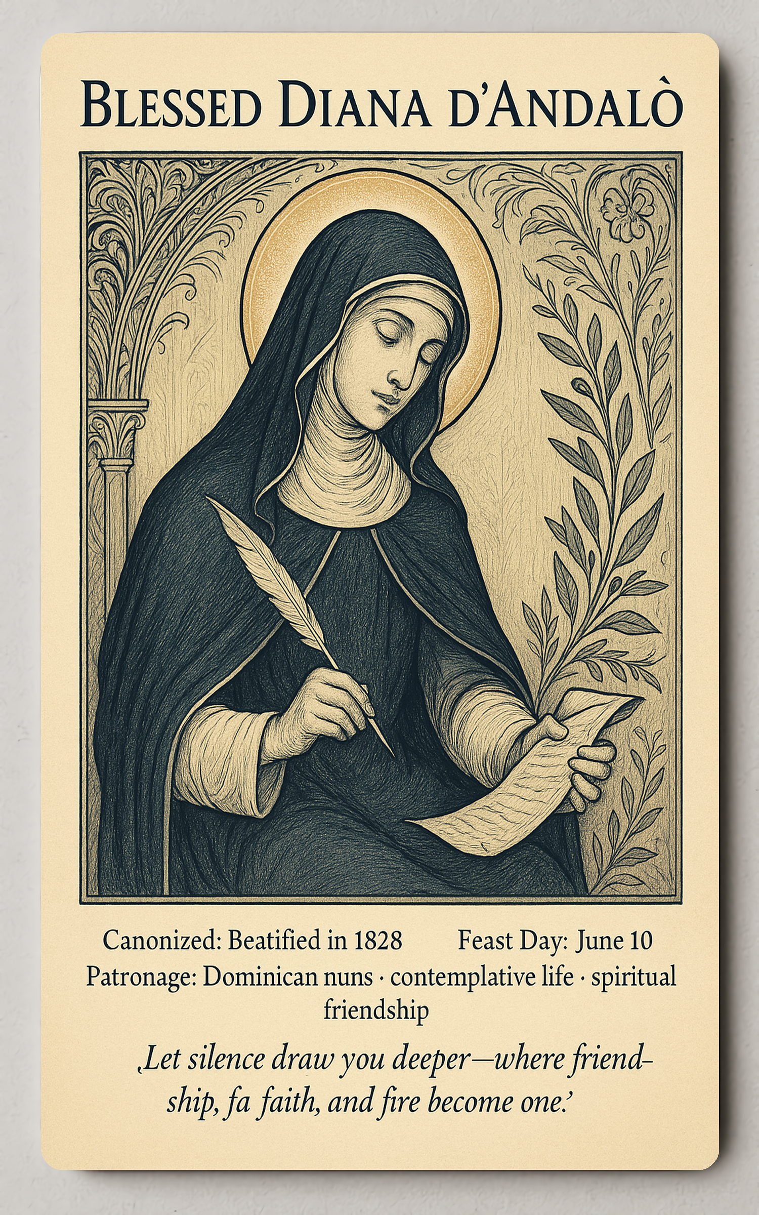 Blessed Diana d'Andalo Saint Trading Card PosterGoat