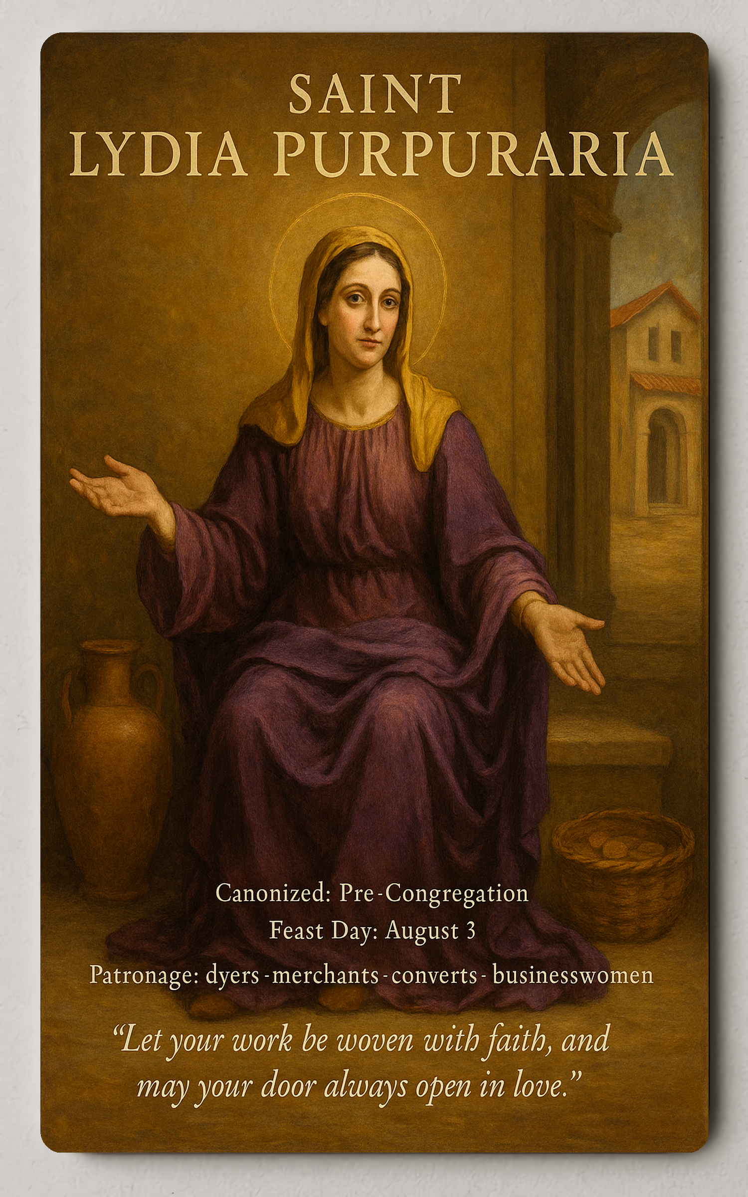 Saint Lydia Purpuraria Trading Card PosterGoat