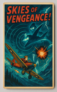 Skies of Vengeance Vintage Action-Adventure Trading Card