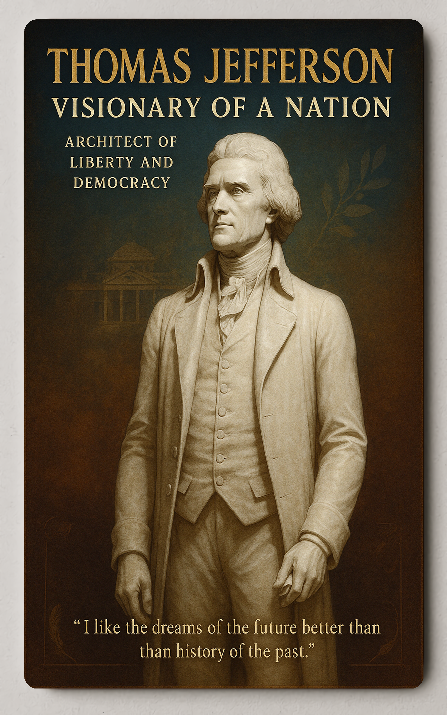 Thomas Jefferson Visionary Vintage Historical or Presidential Trading Card