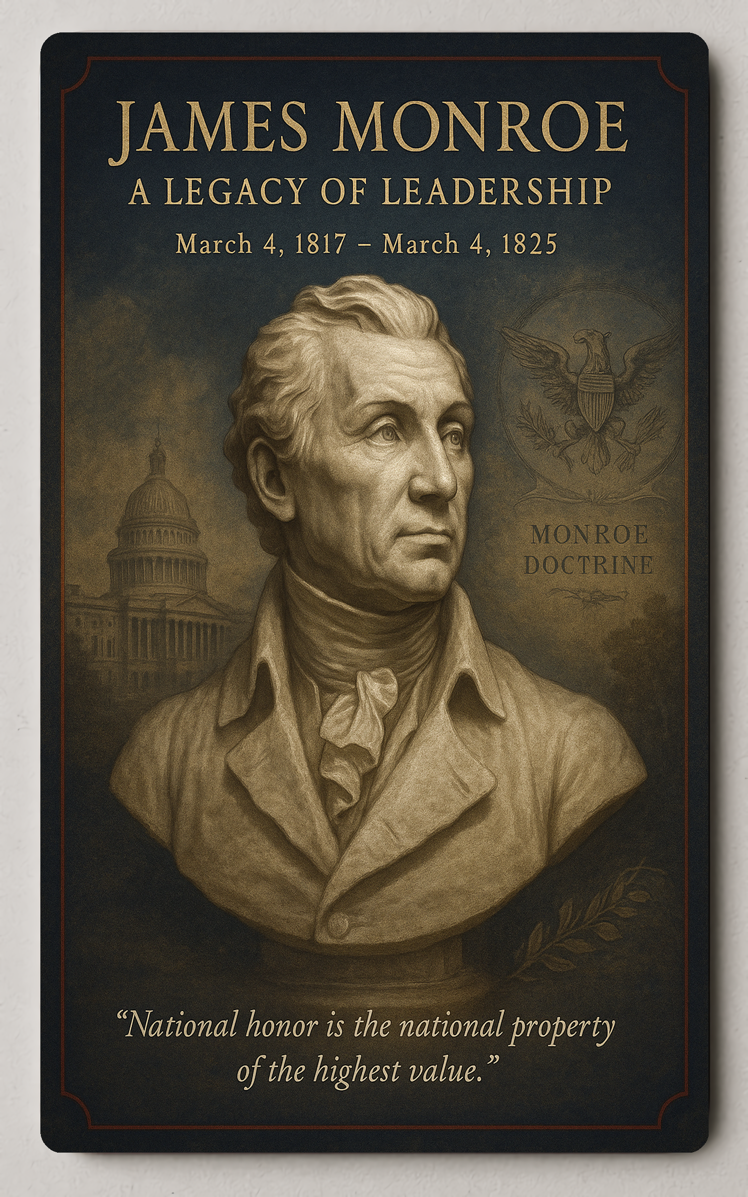 James Monroe Legacy Historical or Presidential Trading Card