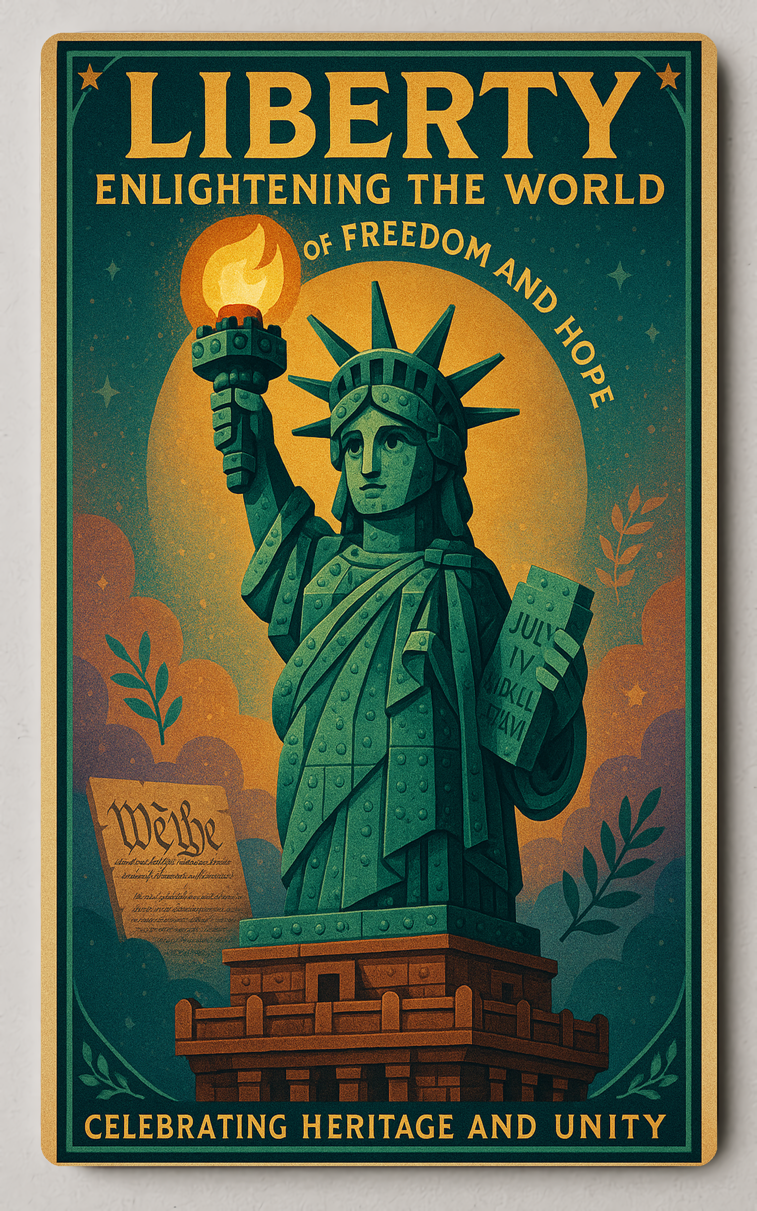 Statue of Liberty Vintage Inspirational e Trading Card