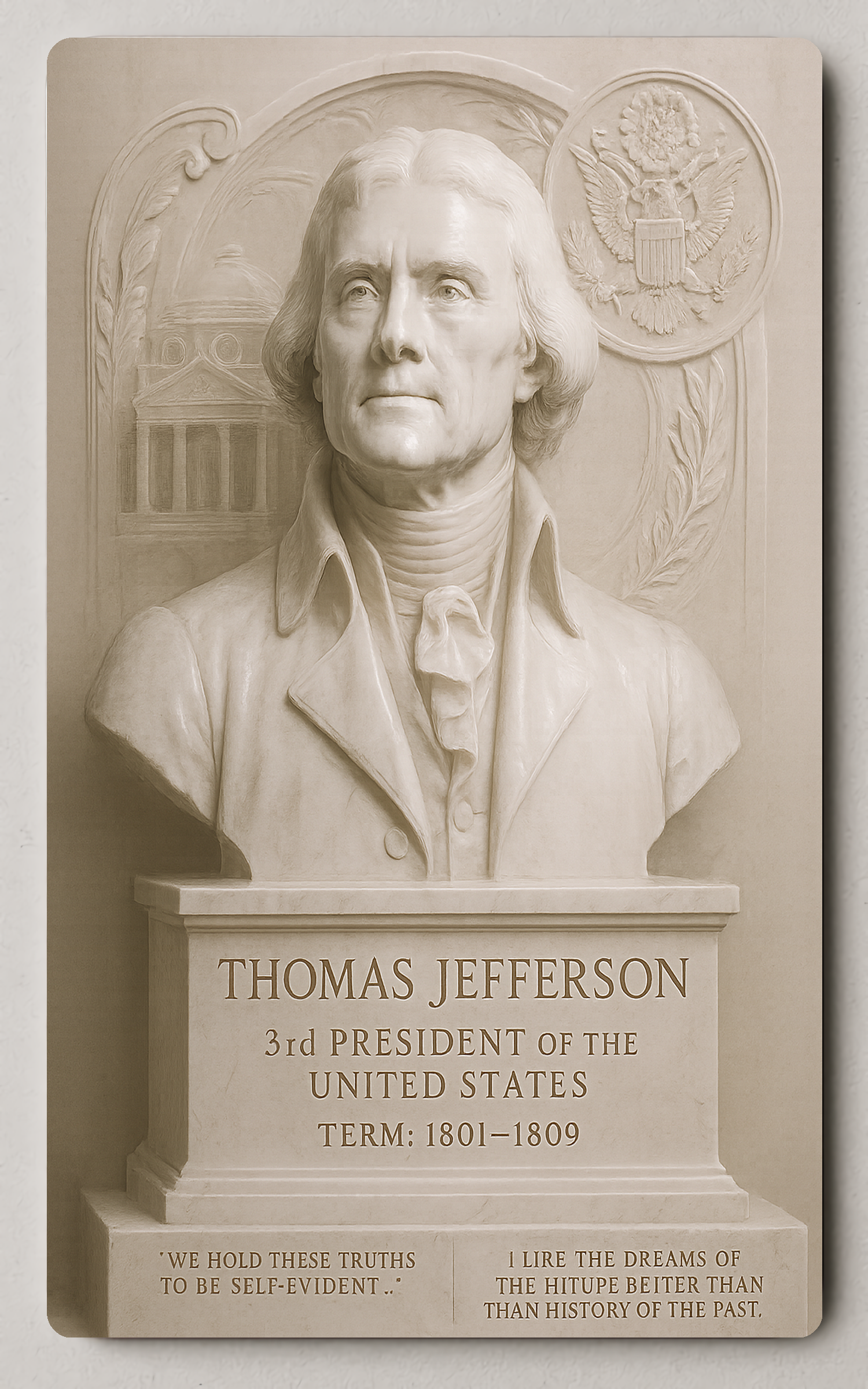 Thomas Jefferson Historical Vintage Presidential Trading Card