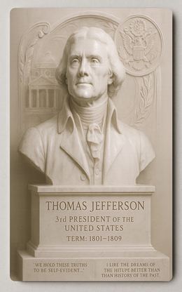Thomas Jefferson Historical Vintage Presidential Trading Card