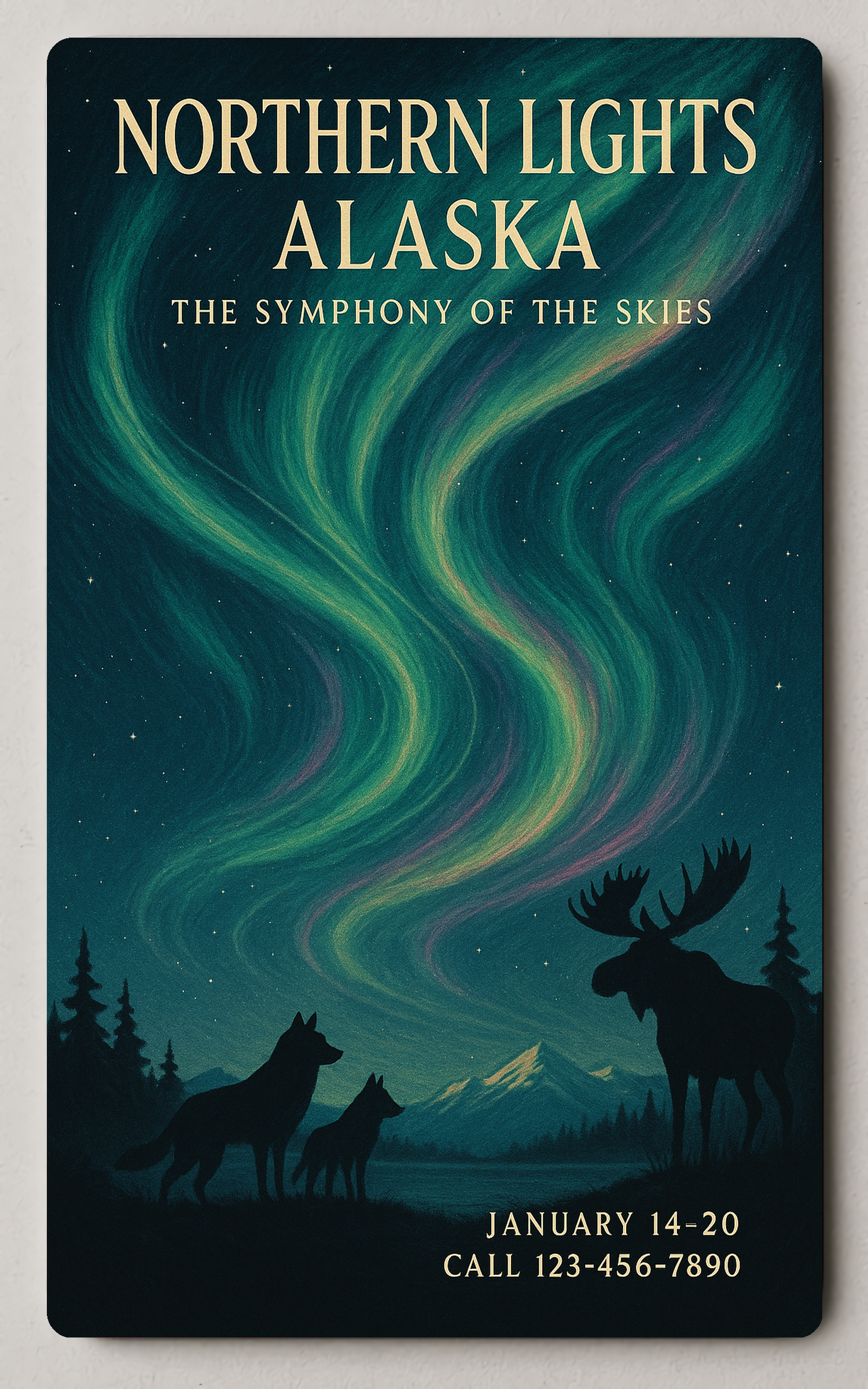 Majestic Aurora over Alaska: National Park Trading Card