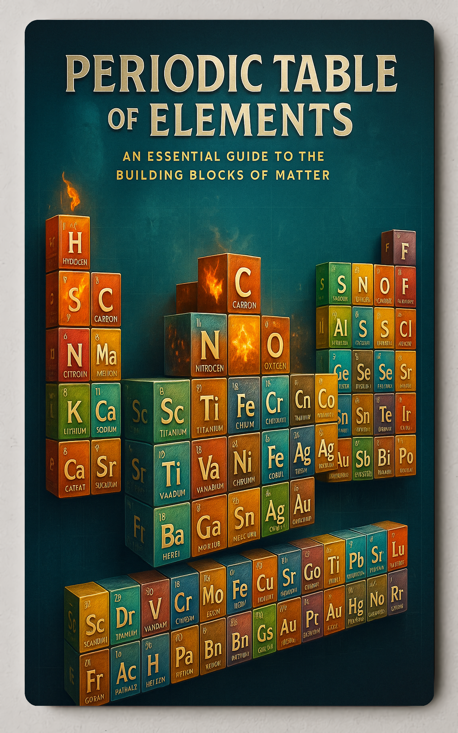 Periodic Table 3D Cubes Educational or Infographic Trading Card PosterGoat