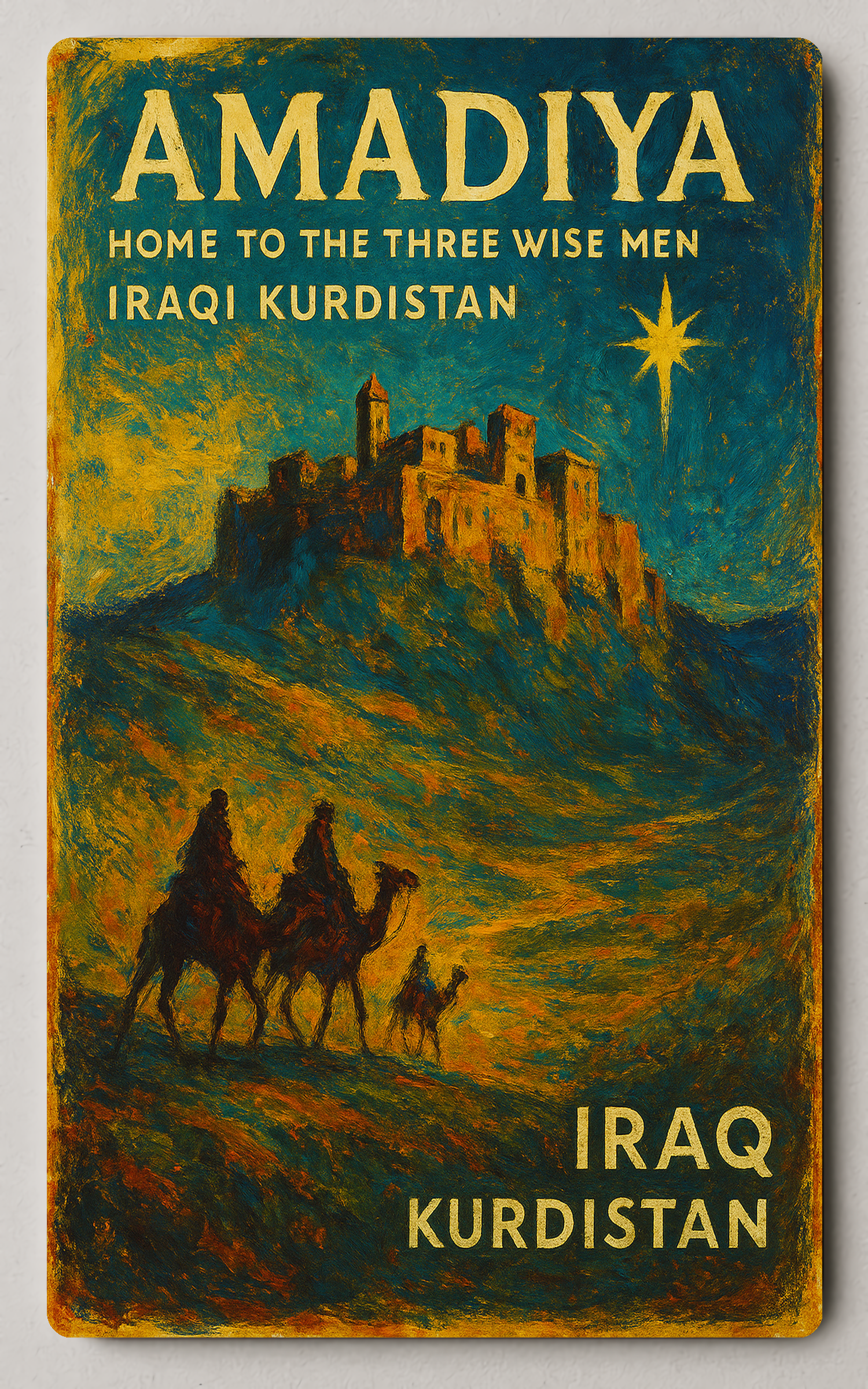 Kurdistan Amadiya Starry Fortress Impresses e Trading Card PosterGoat