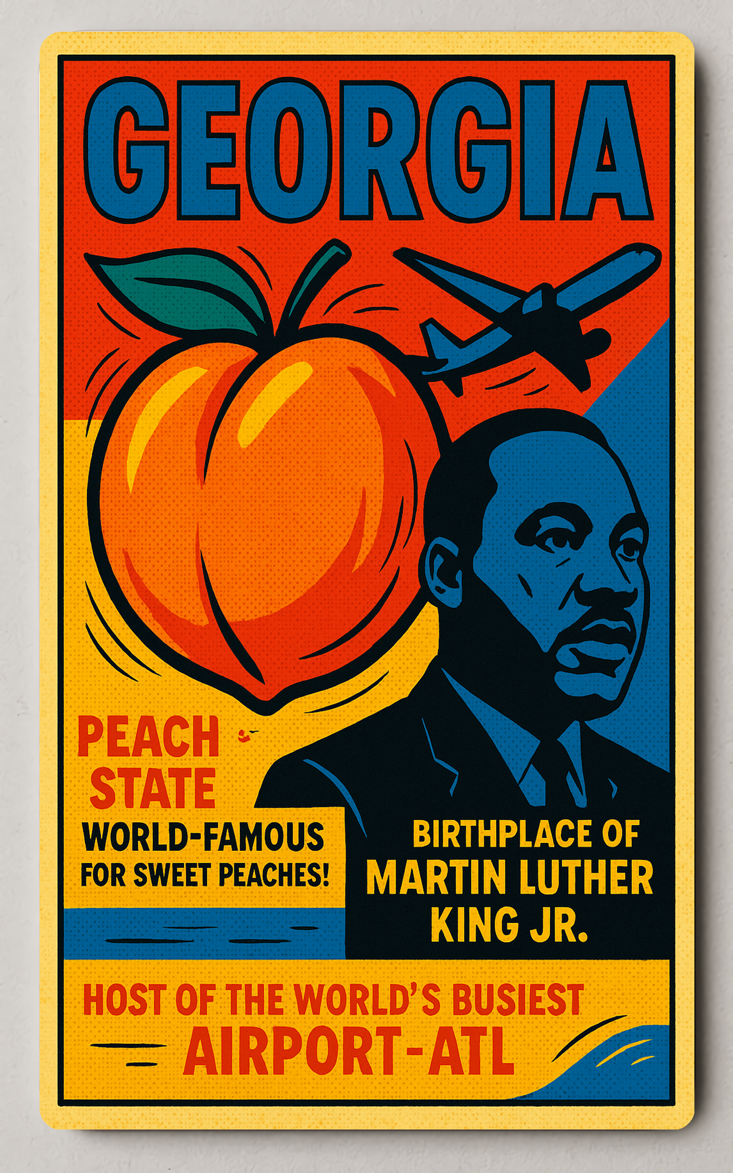 Georgia Peach State Travel Trading Card PosterGoat