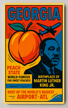 Georgia Peach State Travel Trading Card PosterGoat