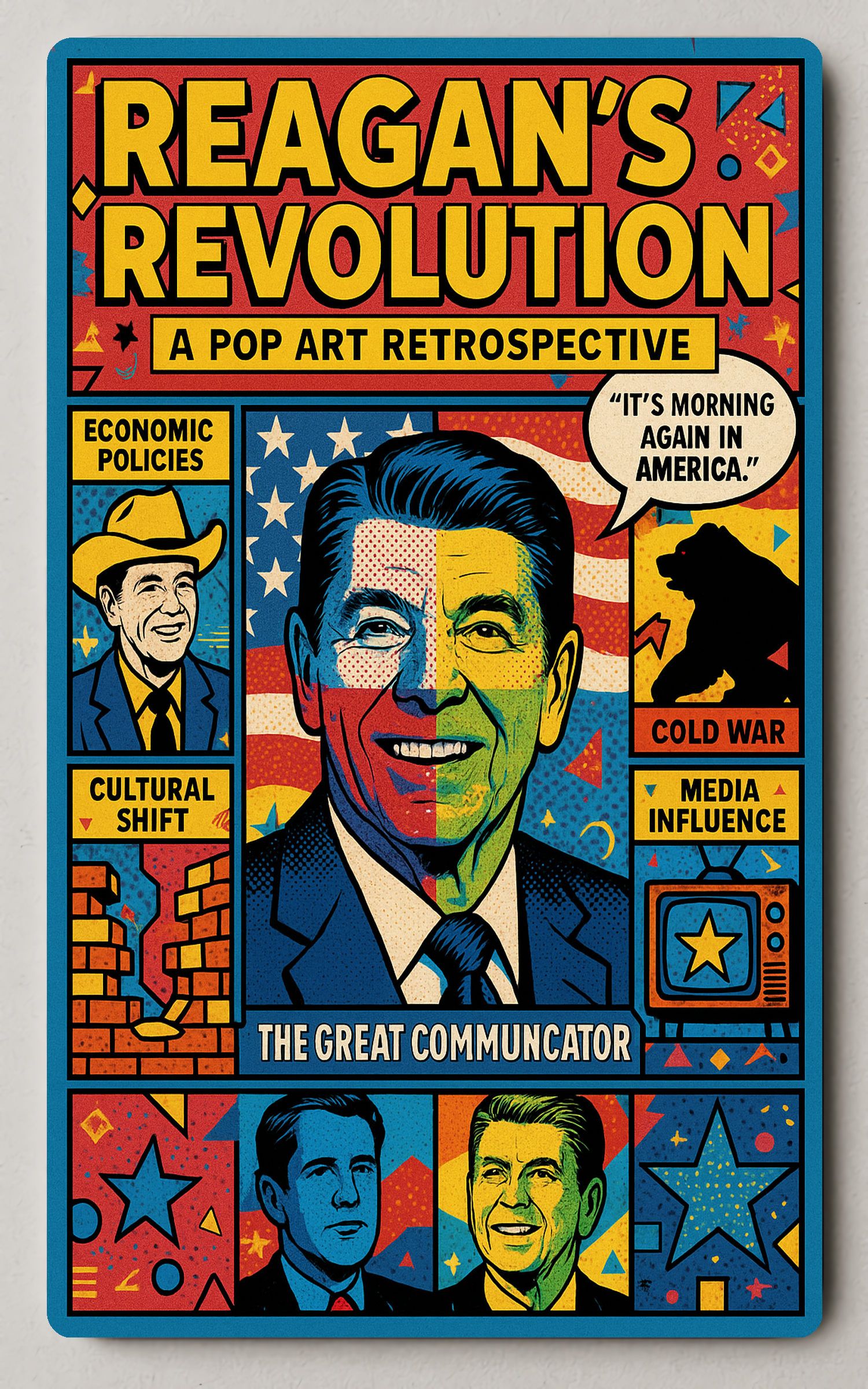 REAGAN'S REVOLUTION Pop Art Political History Trading Card PosterGoat