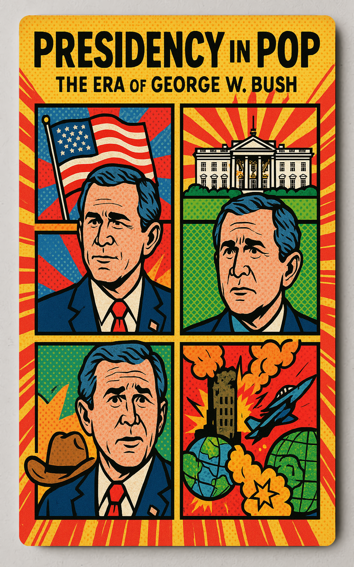 George W. Bush Pop Art Historical Presidential Trading Card PosterGoat