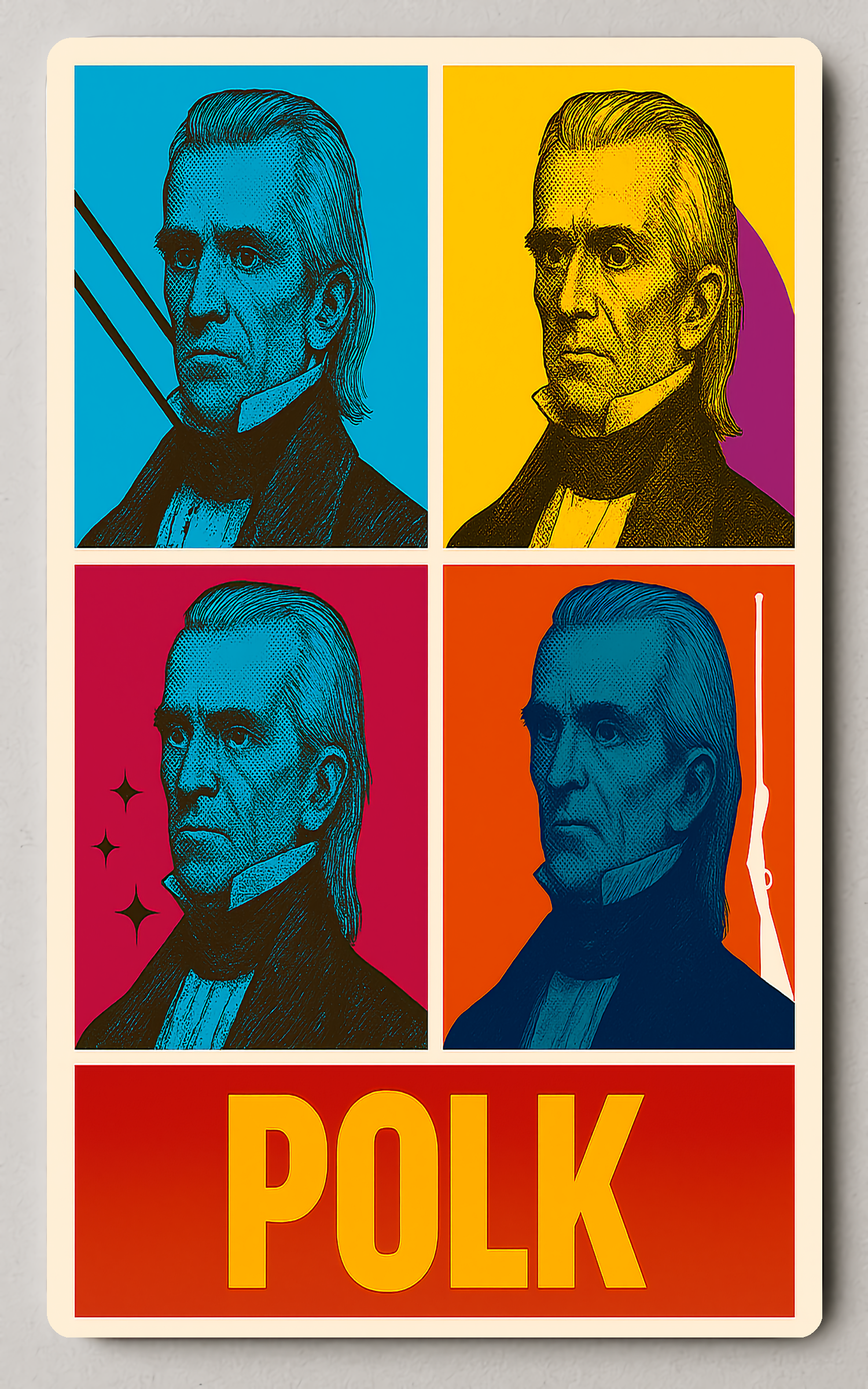 Warhol-Inspired Historical Portrait Pop Art Trading Card PosterGoat
