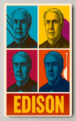 Edison Pop Art Portrait Historical or Presidential Trading Card PosterGoat