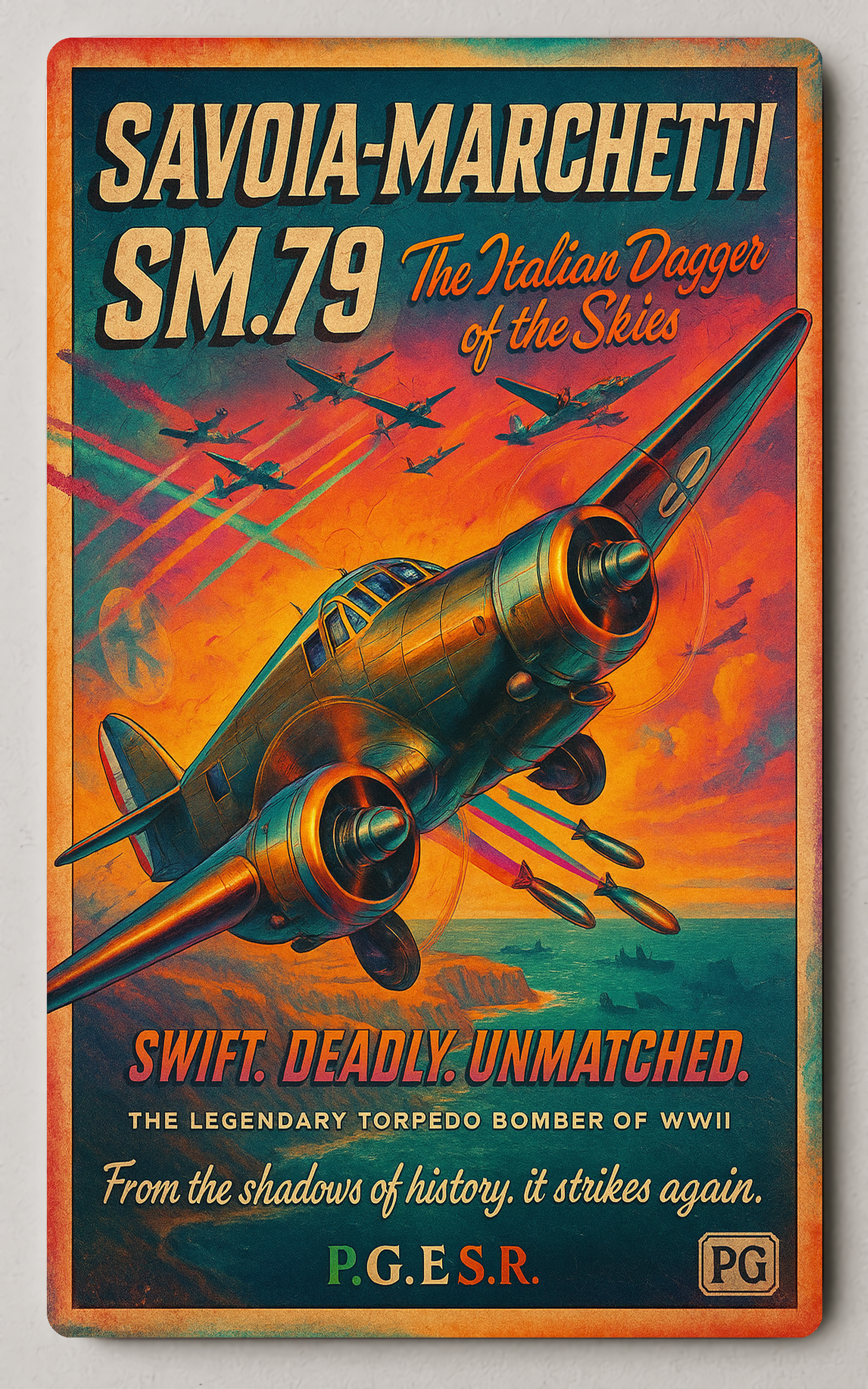 The Italian Dagger: WWII Aircraft Propaganda Trading Card PosterGoat