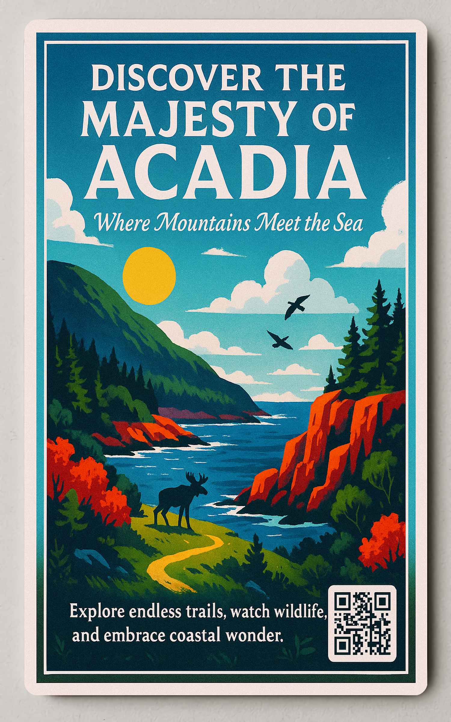 Acadia - Where Nature's Majesty Meets the Sea Trading card PosterGoat
