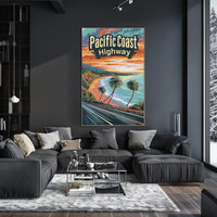 Pacific Coast Highway Vintage Travel Adventure Poster PosterGoat