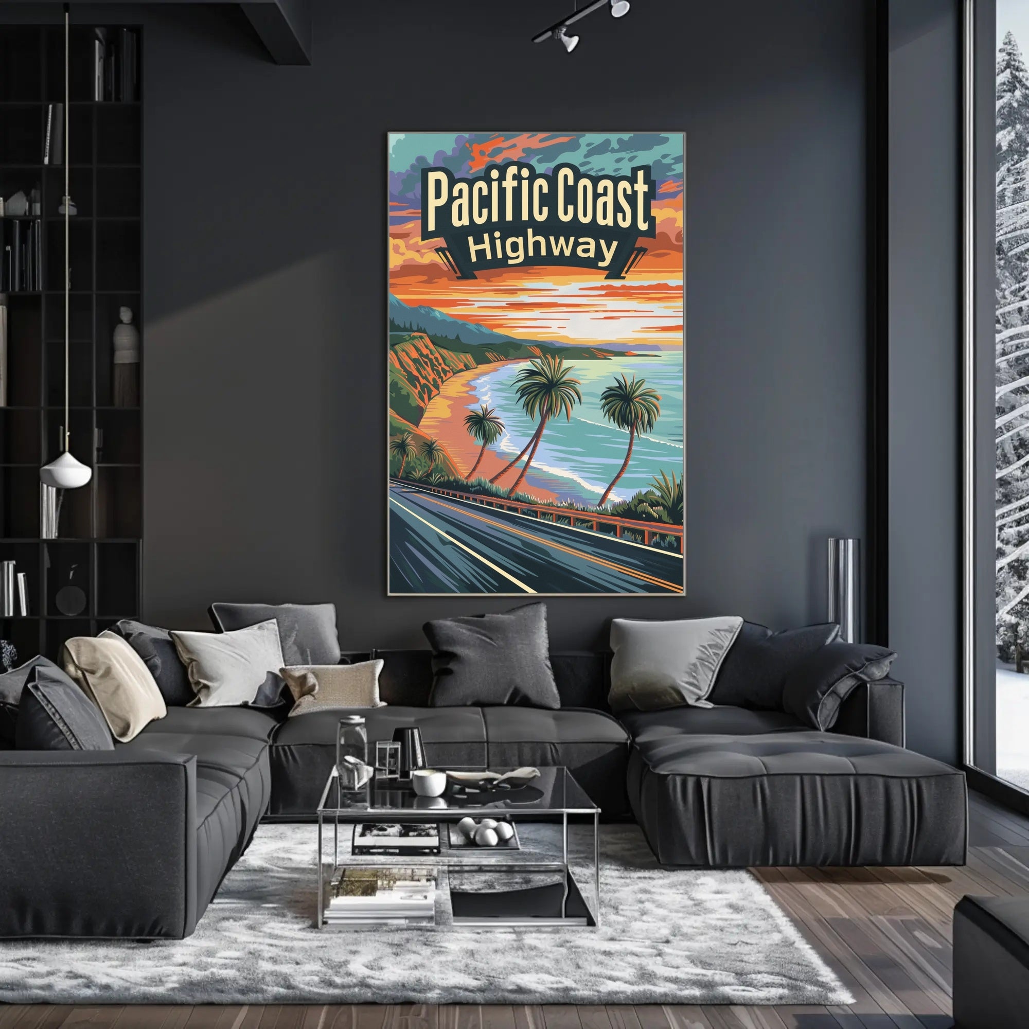 Pacific Coast Highway Vintage Travel Adventure Poster PosterGoat