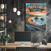 Pacific Coast Highway Vintage Travel Adventure Poster PosterGoat