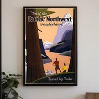 Pacific Northwest Scenic Travel Vintage Train Poster PosterGoat