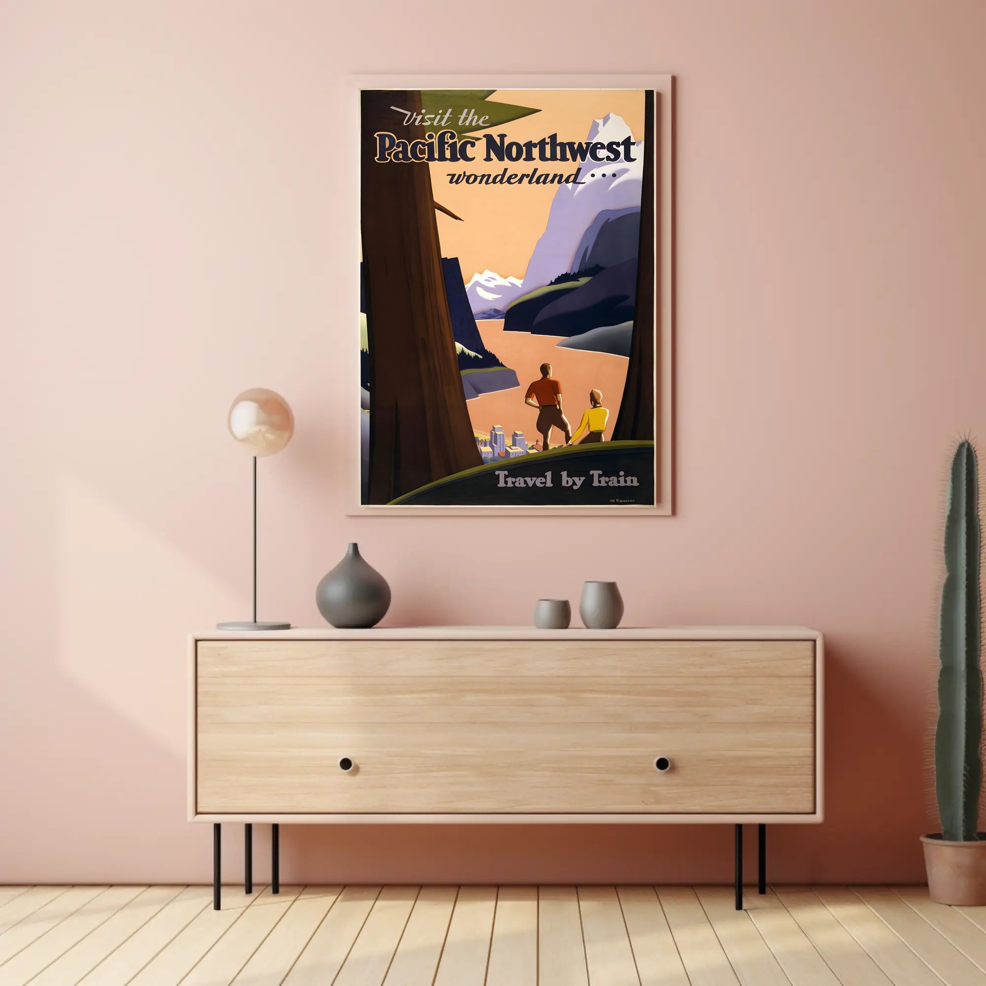 Pacific Northwest Scenic Travel Vintage Train Poster PosterGoat