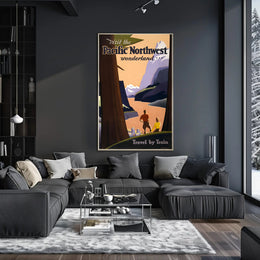 Pacific Northwest Scenic Travel Vintage Train Poster PosterGoat