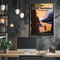 Pacific Northwest Scenic Travel Vintage Train Poster PosterGoat