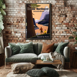 Pacific Northwest Scenic Travel Vintage Train Poster PosterGoat