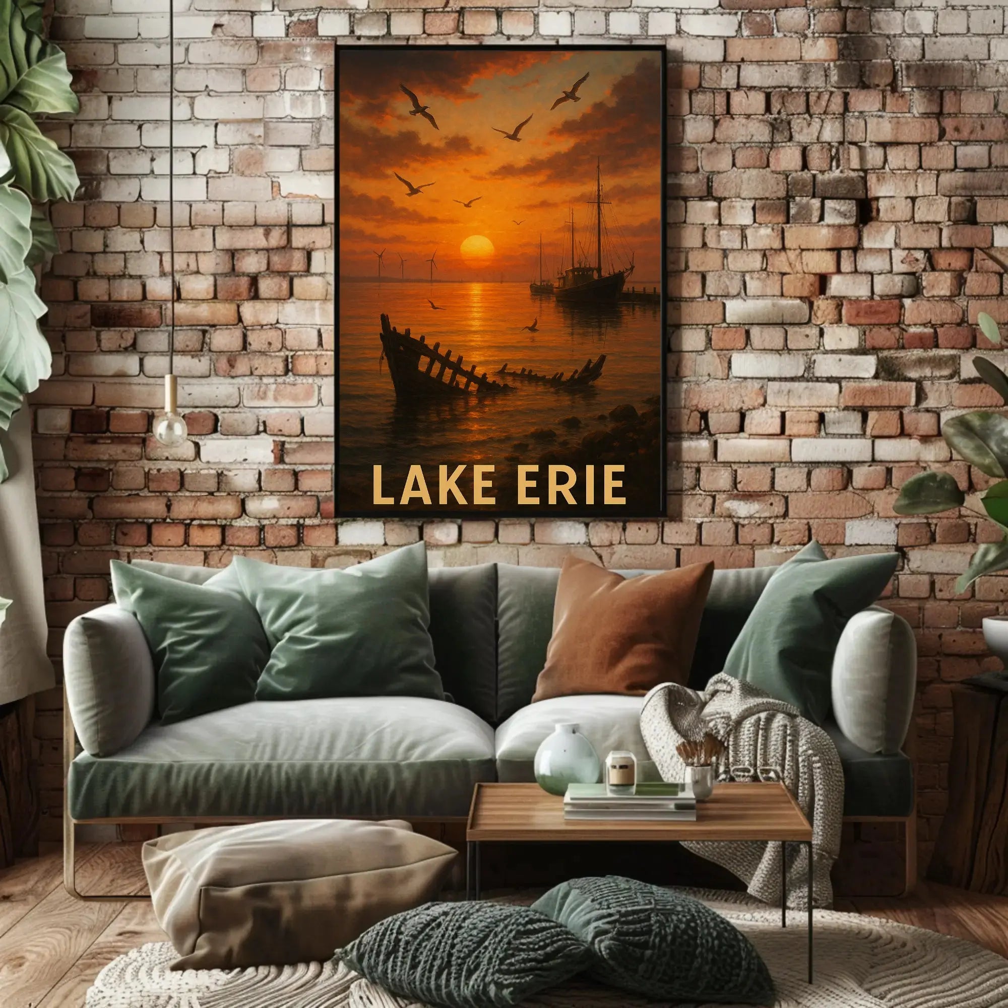 Painting of a Boat in the Water Travel Poster PosterGoat